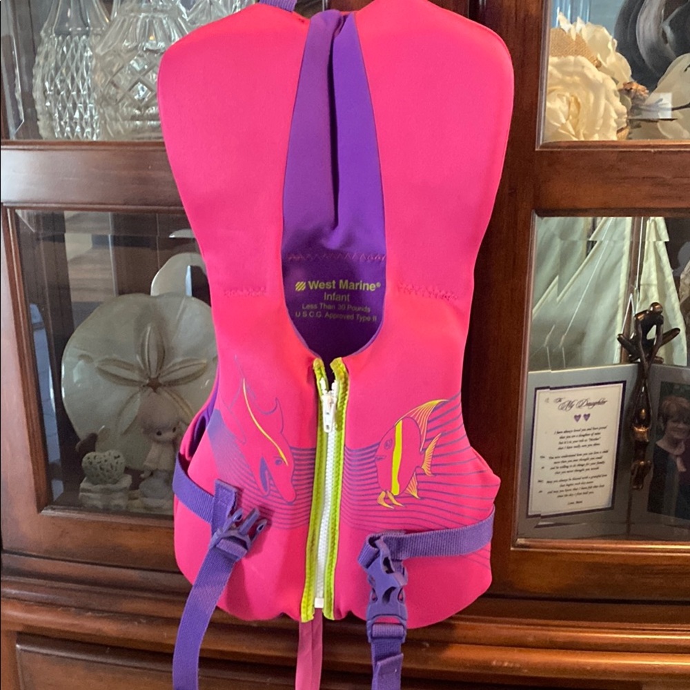 West Marine Infant Life Jacket Pink and Purple